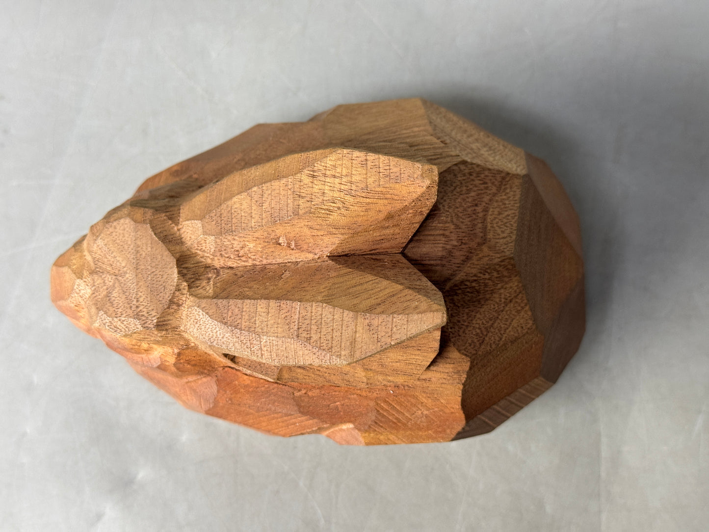 Y8687 OKIMONO wood carving Rabbit figurine signed box Japan antique interior