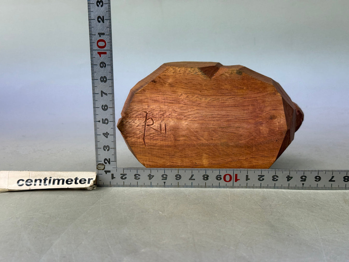 Y8687 OKIMONO wood carving Rabbit figurine signed box Japan antique interior