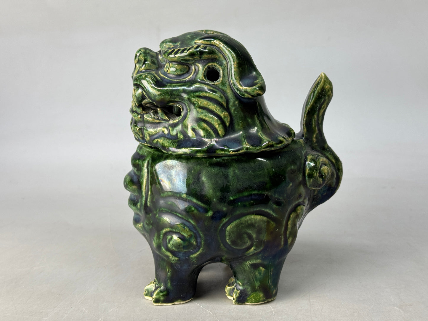 Y8688 KOURO Oribe-ware signed box Japan antique fragrance incense burner aroma