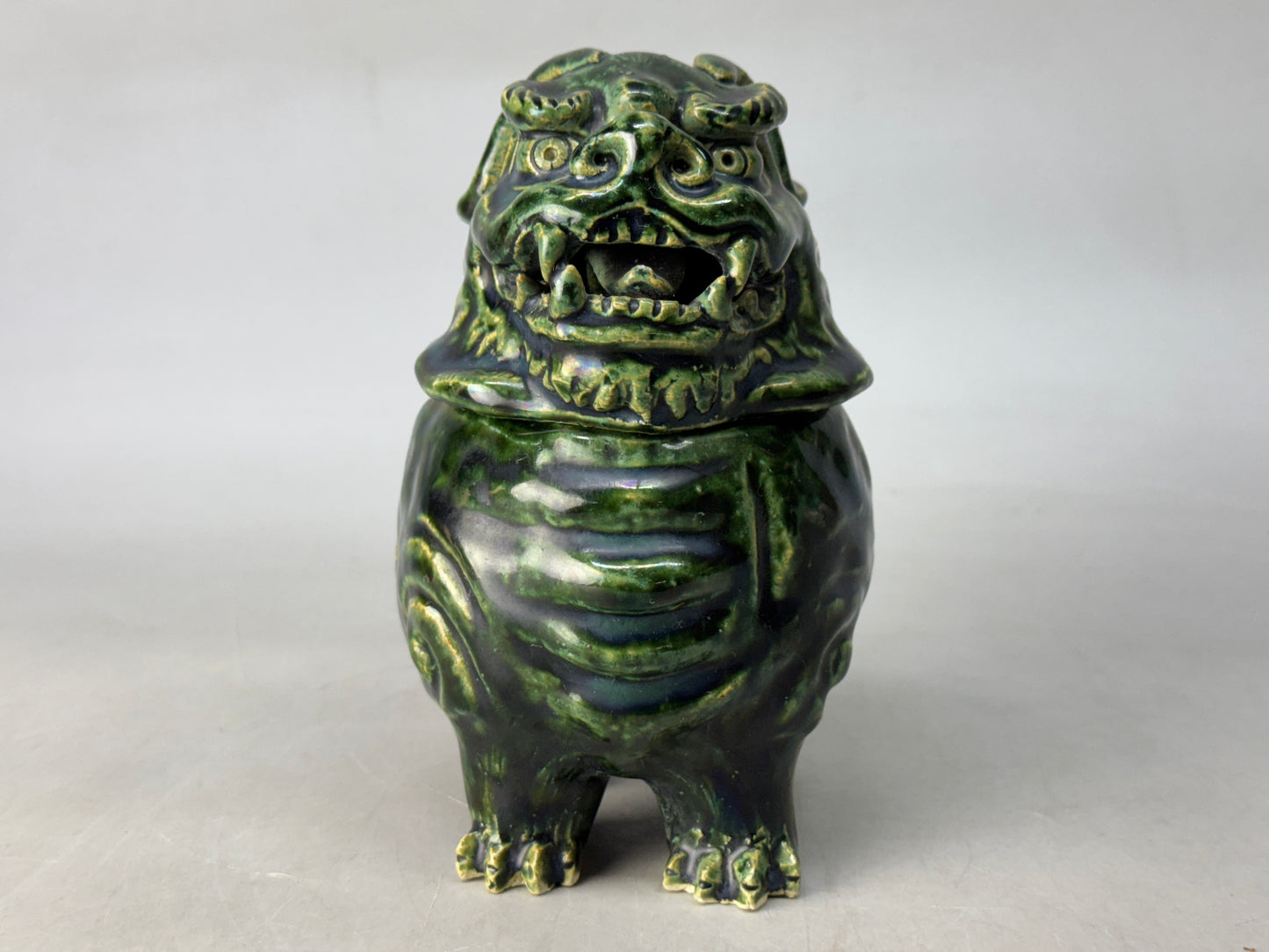 Y8688 KOURO Oribe-ware signed box Japan antique fragrance incense burner aroma