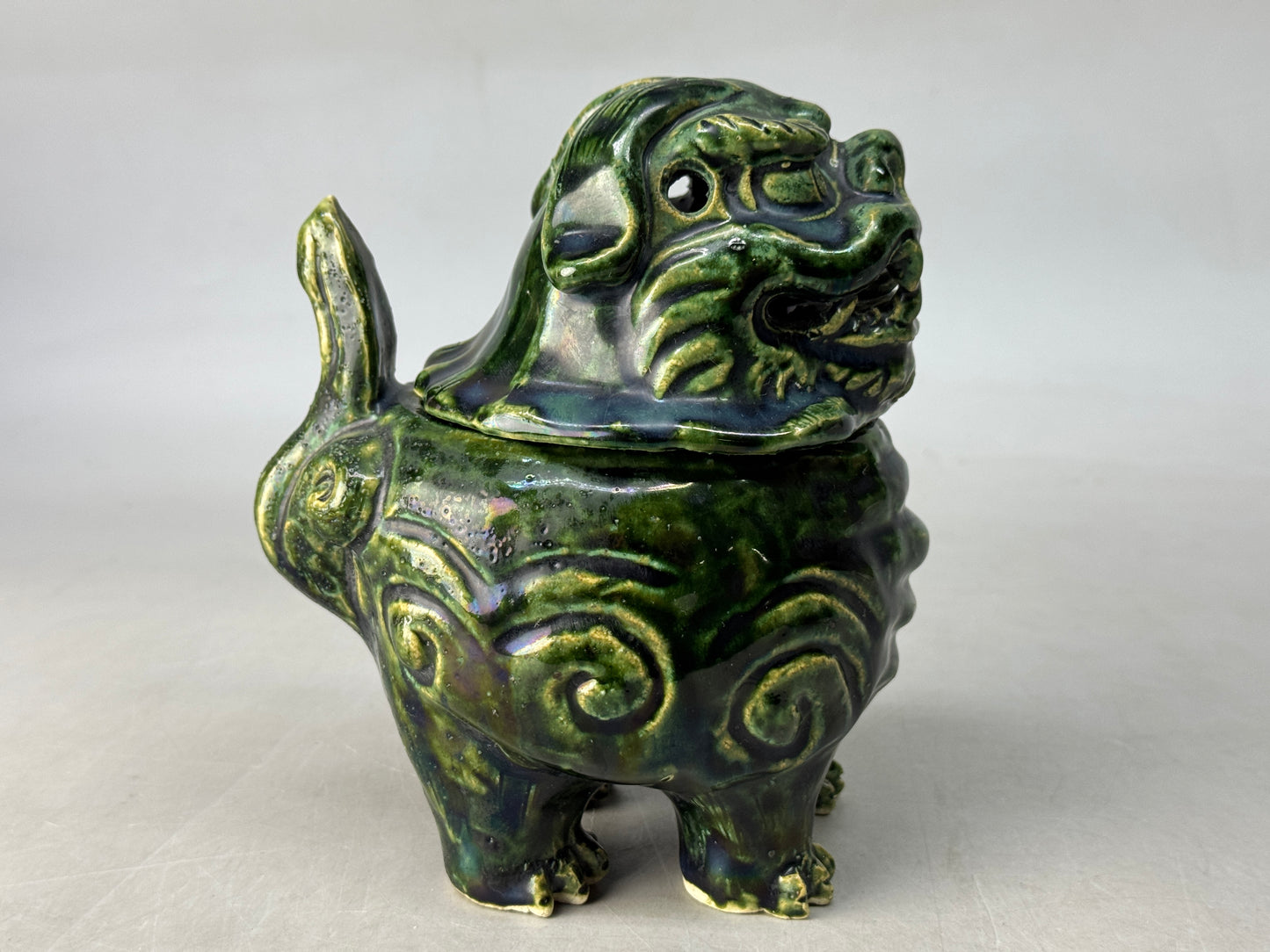 Y8688 KOURO Oribe-ware signed box Japan antique fragrance incense burner aroma