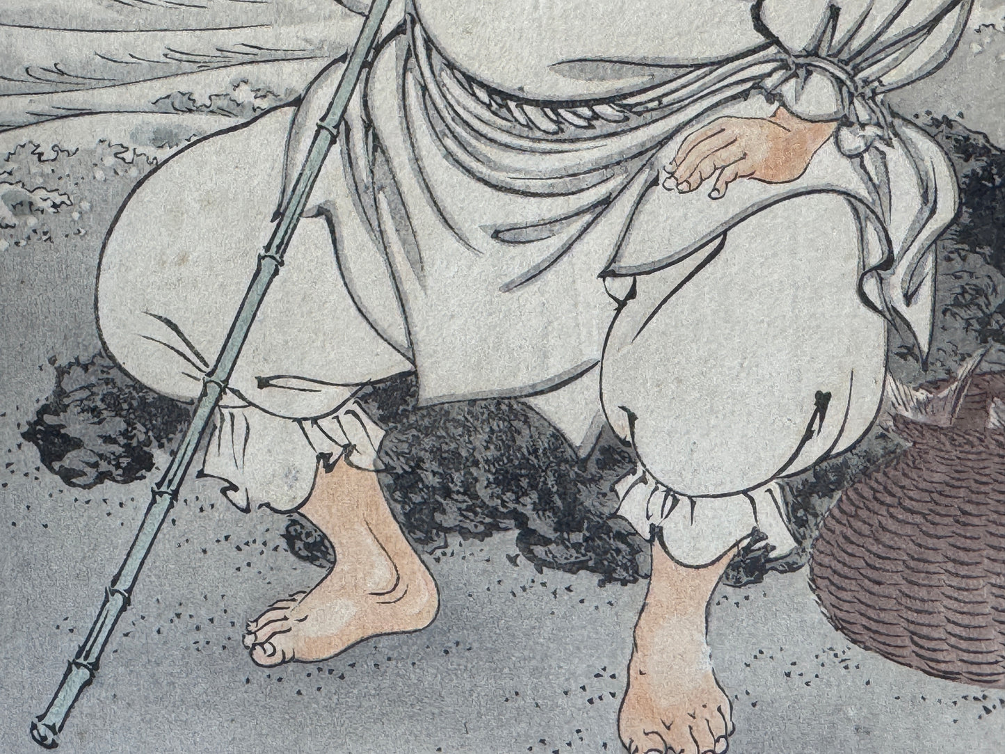 Y8700 WOODBLOCK PRINT Fisherman single piece Japan Ukiyoe antique art interior