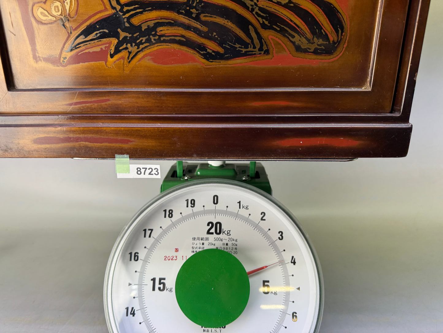 Y8723 BOX Kikyoku Makie tea ceremony utensil storage Japan antique container