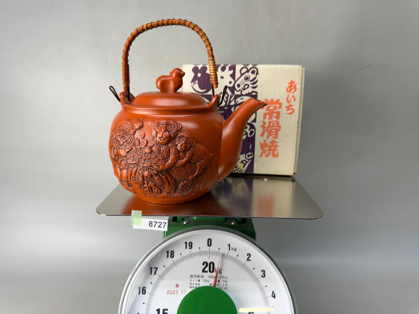 Y8727 KYUSU Tokoname-ware teapot signed box Japan antique tea ceremony sencha