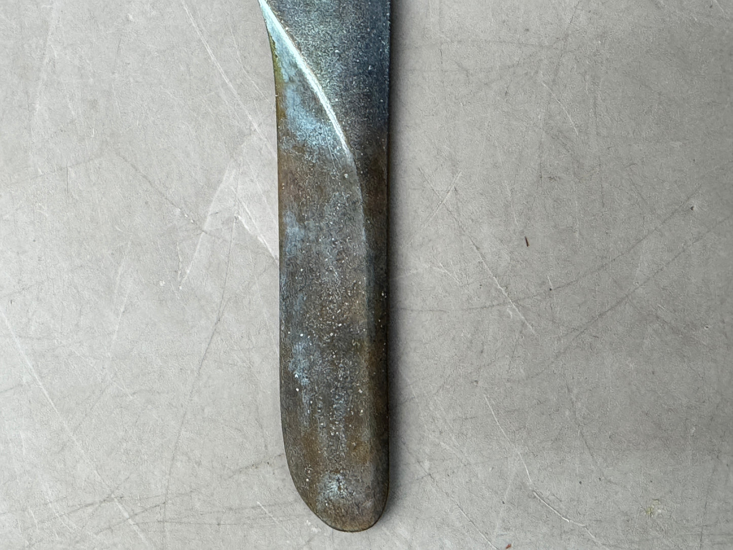 Y8728 PAPER KNIFE Copper signed box Japan antique stationery letter opener