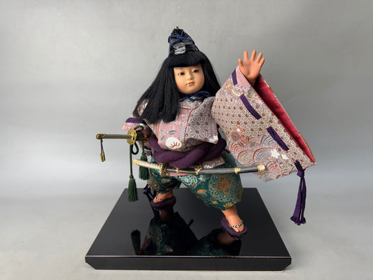 Y8732 NINGYO Japanese Kimekomi doll Kintaro Japan antique figure figurine decor