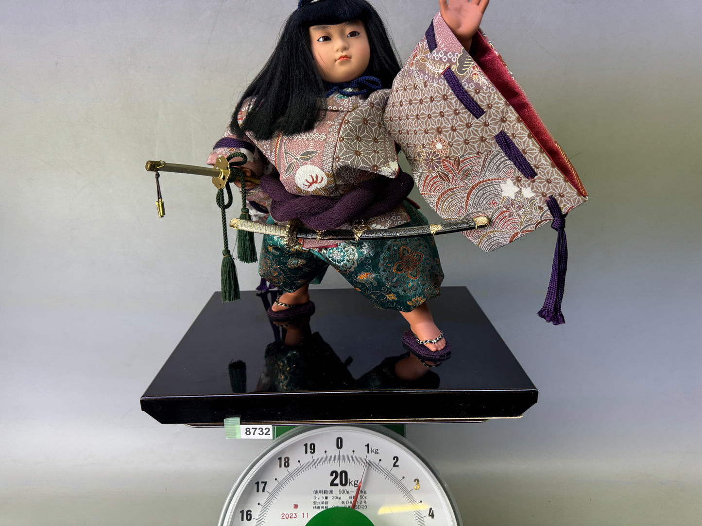 Y8732 NINGYO Japanese Kimekomi doll Kintaro Japan antique figure figurine decor