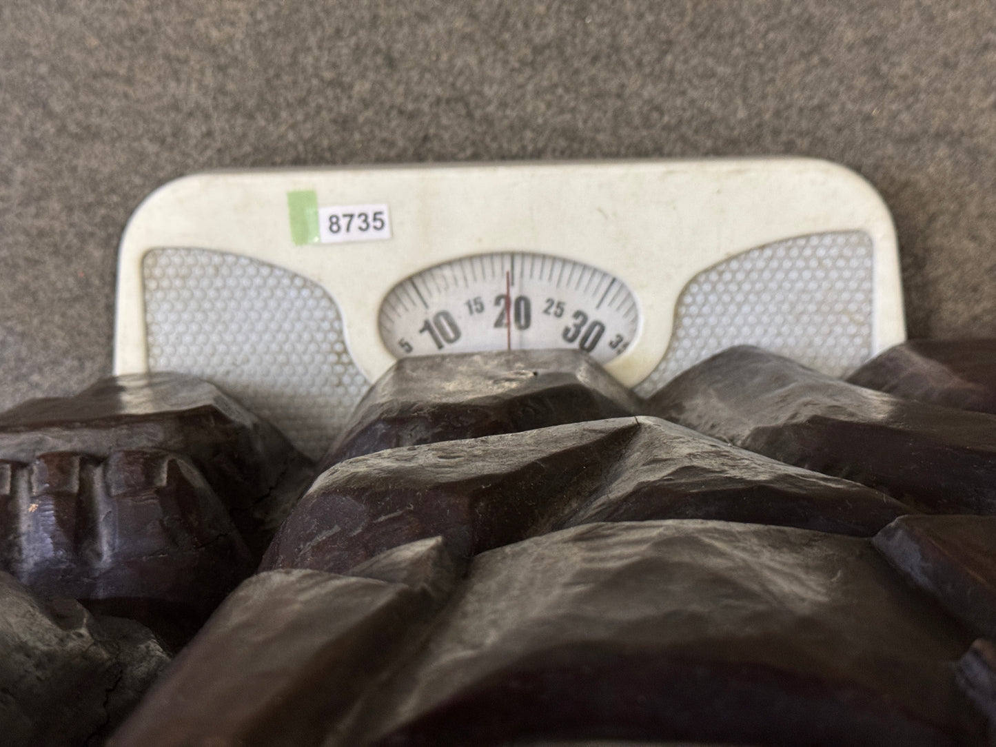 Y8735 STATUE Large Ebisu wood carving figurine Japan antique interior decor