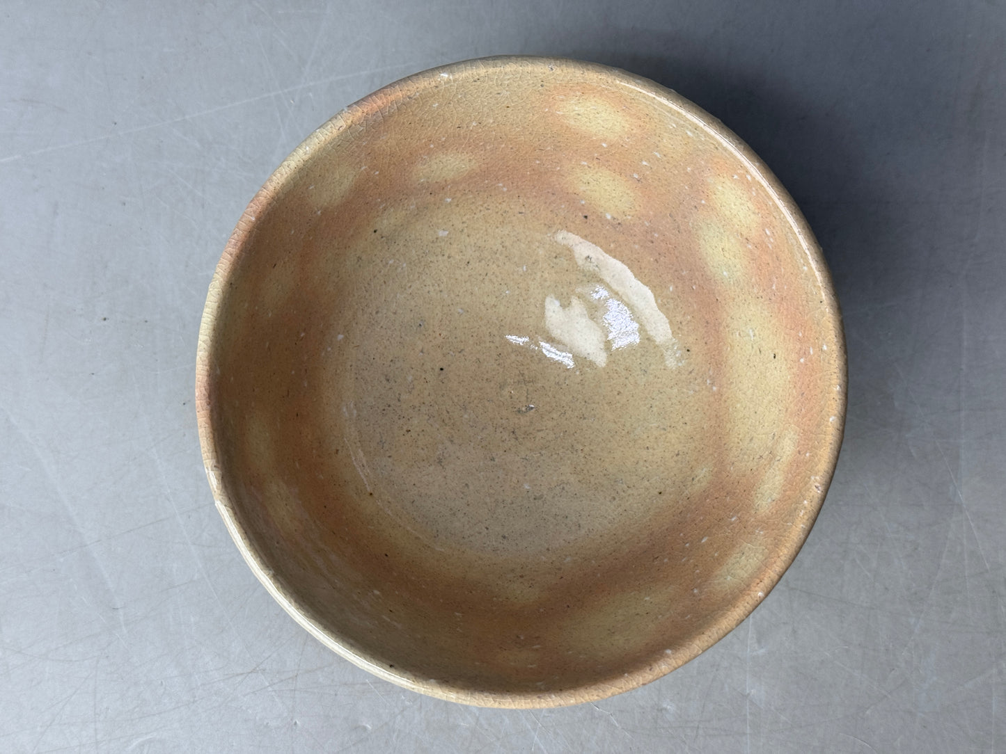 Y8743 CHAWAN Hagi-ware bowl signed box Japan antique tea ceremony teacup cup