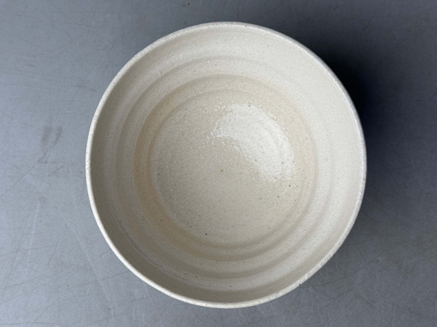 Y8744 CHAWAN Shino-ware bowl signed box Japan antique tea ceremony teacup cup