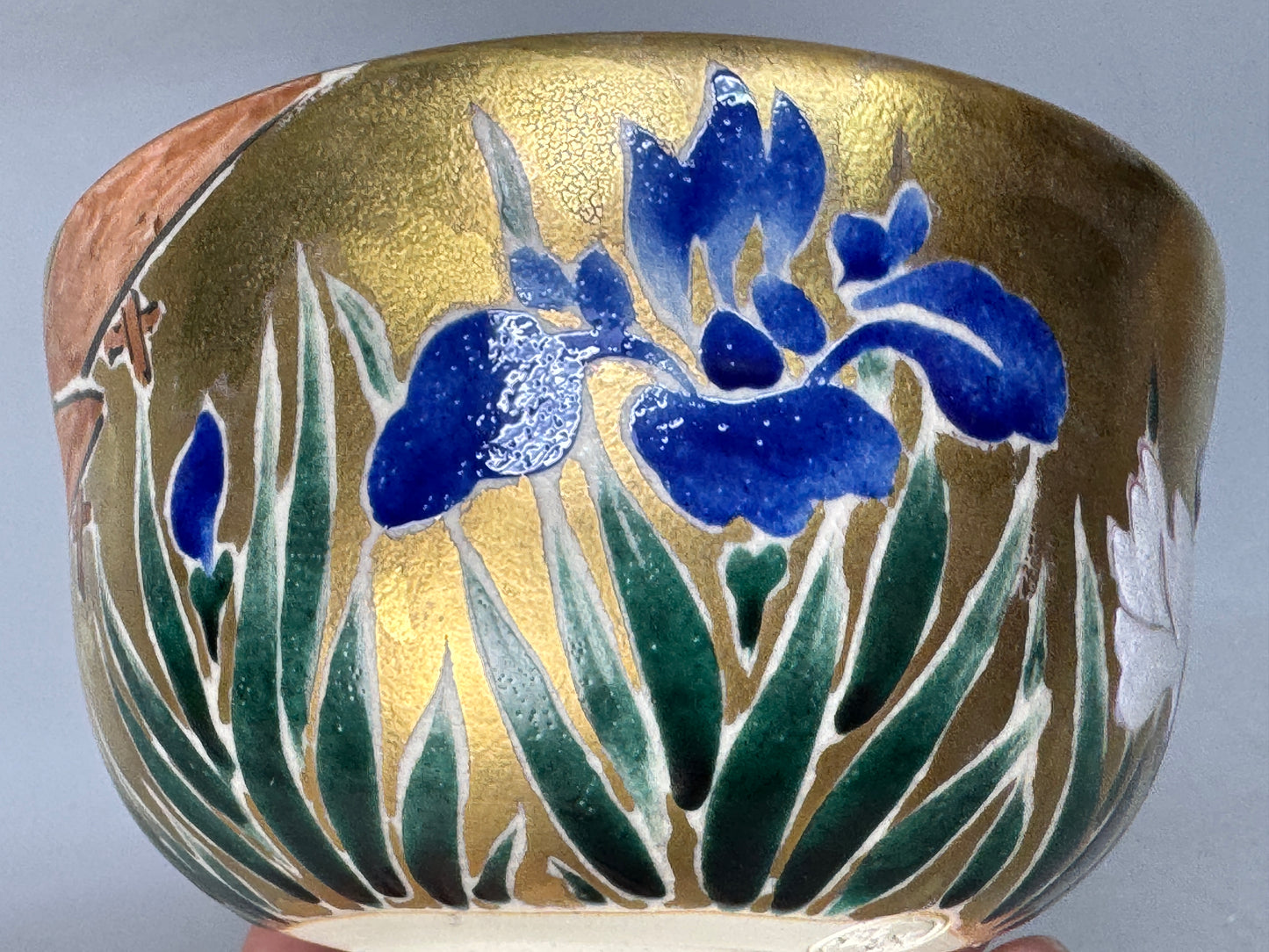 Y8745 CHAWAN Kyo-ware bowl signed box Ninsei Japan antique tea ceremony teacup