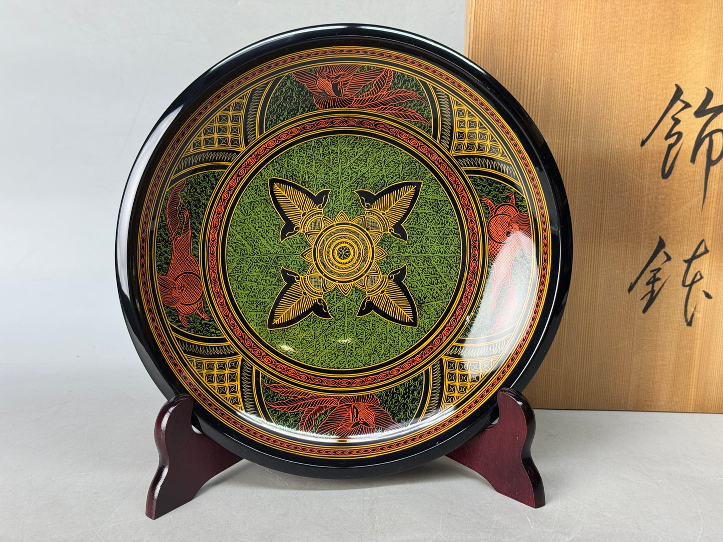 Y8755 CHAWAN Kinma lacquerware Makie decorative bowl signed box Japan antique