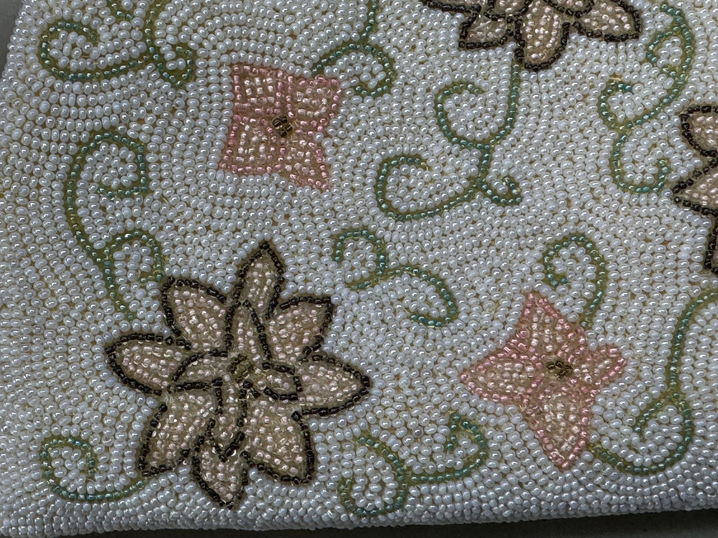 Y8758 BAG Beadwork kimono Japanese clothing beading purse Japan antique fashion