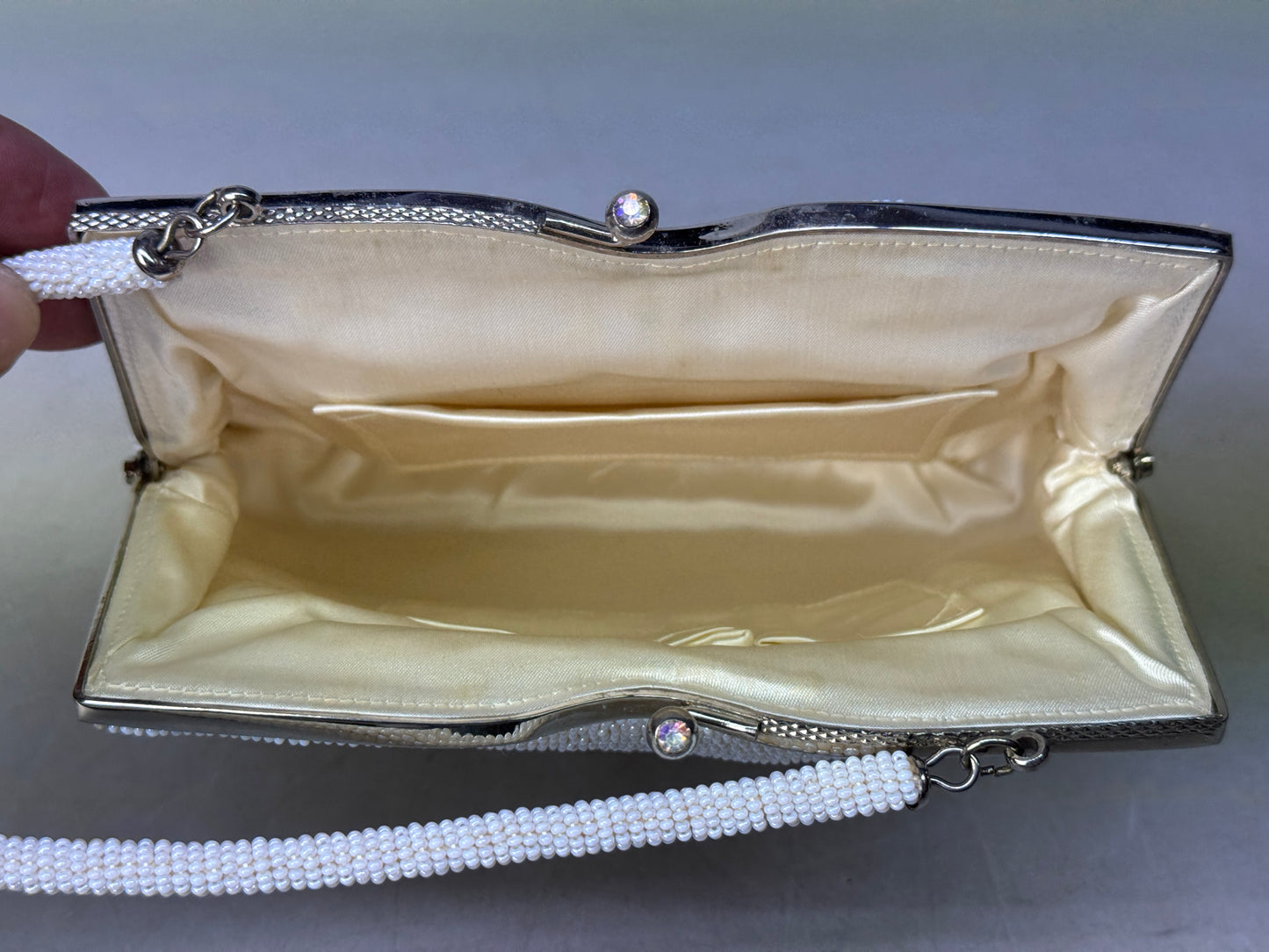 Y8758 BAG Beadwork kimono Japanese clothing beading purse Japan antique fashion