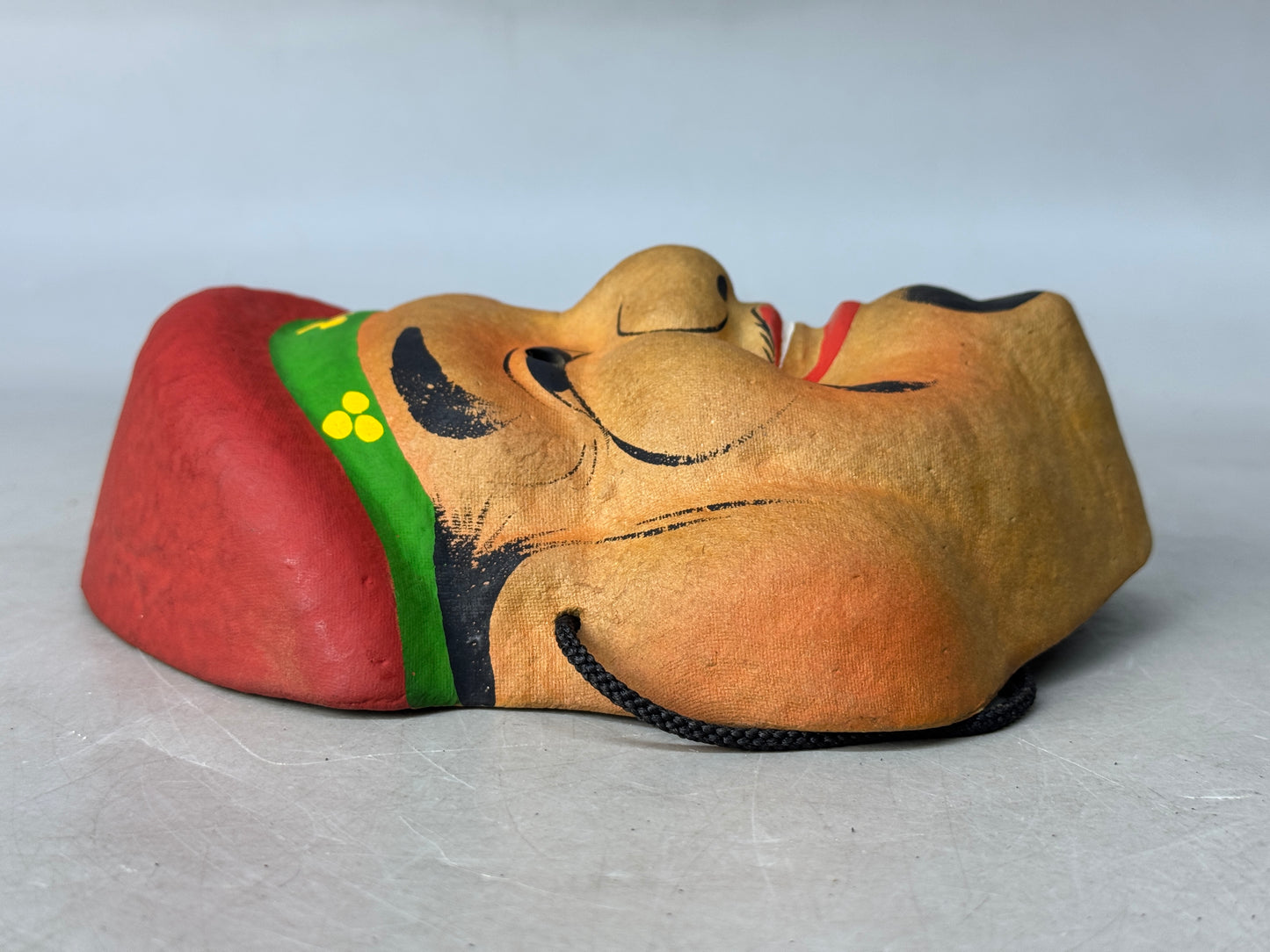 Y8760 MASK Daikoku deity fortune wealth papier mache Japan antique omen interior