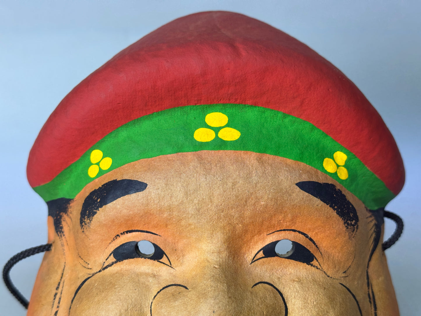 Y8760 MASK Daikoku deity fortune wealth papier mache Japan antique omen interior