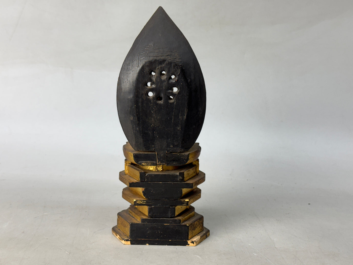 Y8764 STATUE wood carving Buddha figure figurine Japan antique interior decor