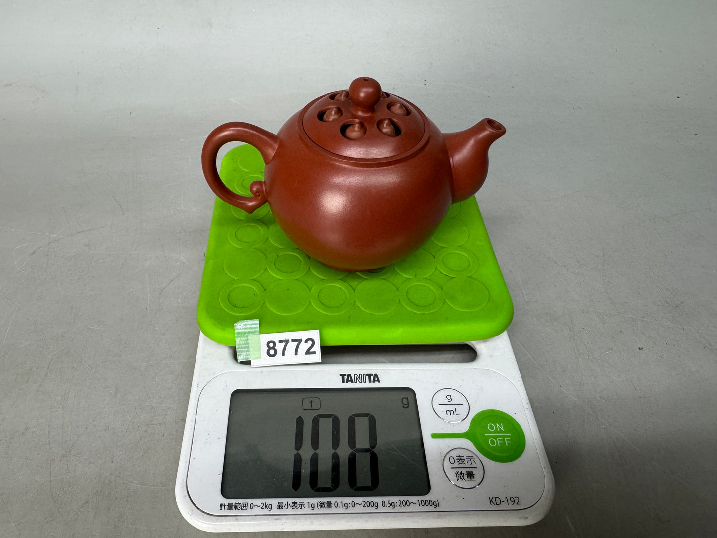 Y8772 KYUSU Reddish brown pottery teapot pot signed China antique tea ceremony