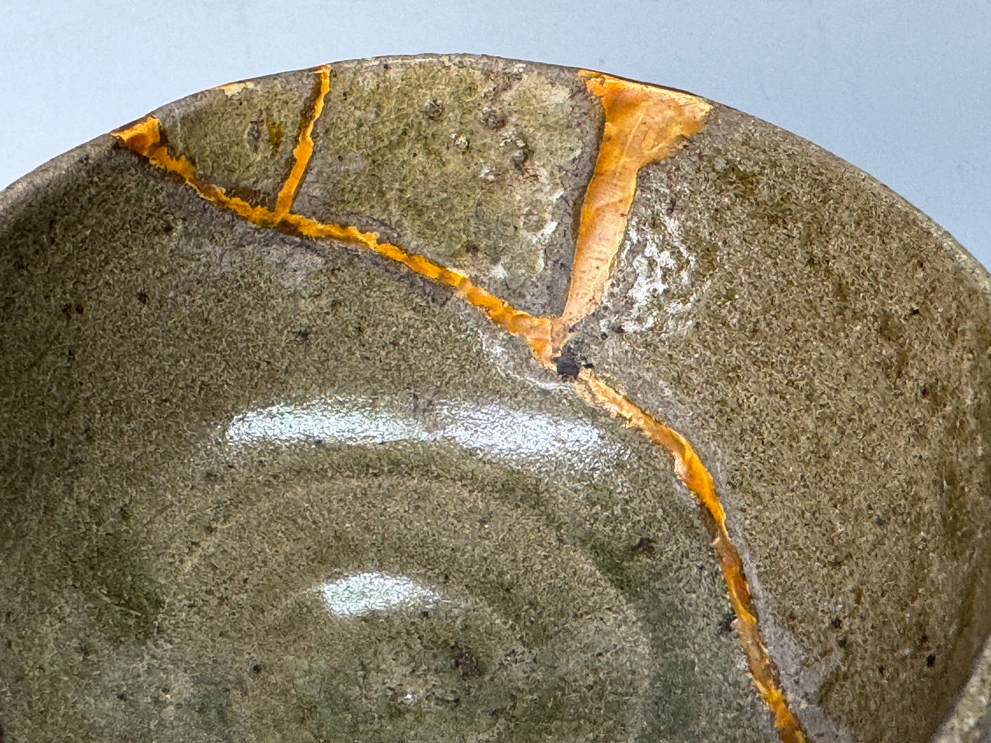 Y8774 CHAWAN Karatsu-ware kintsugi box Japan antique tea ceremony teacup pottery