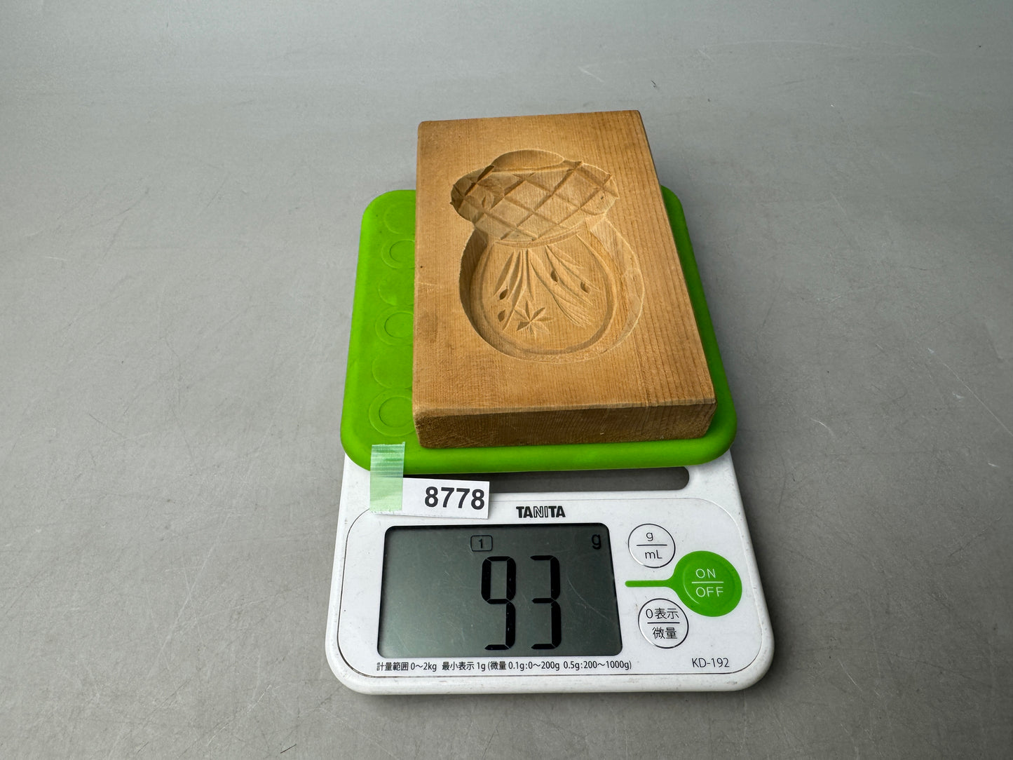 Y8778 KASHIGATA wood carving Japan antique Wooden Pastry Mold wagashi sweets