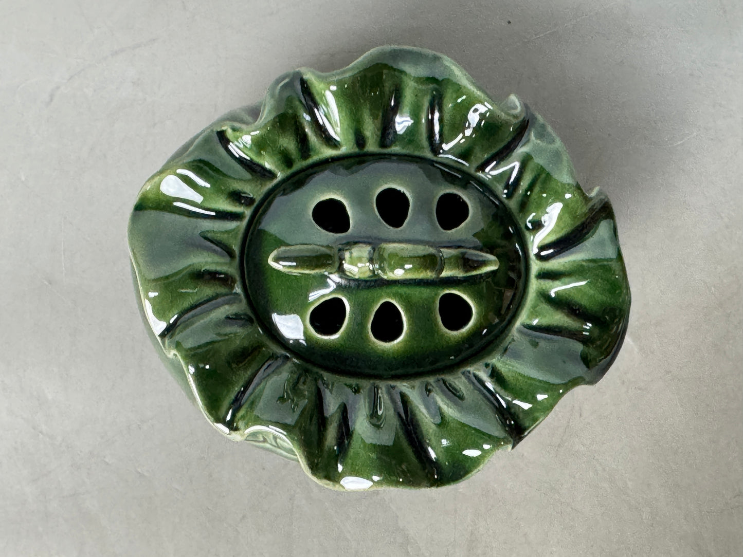 Y8781 KOURO Oribe-ware signed box Japan antique fragrance incense burner aroma