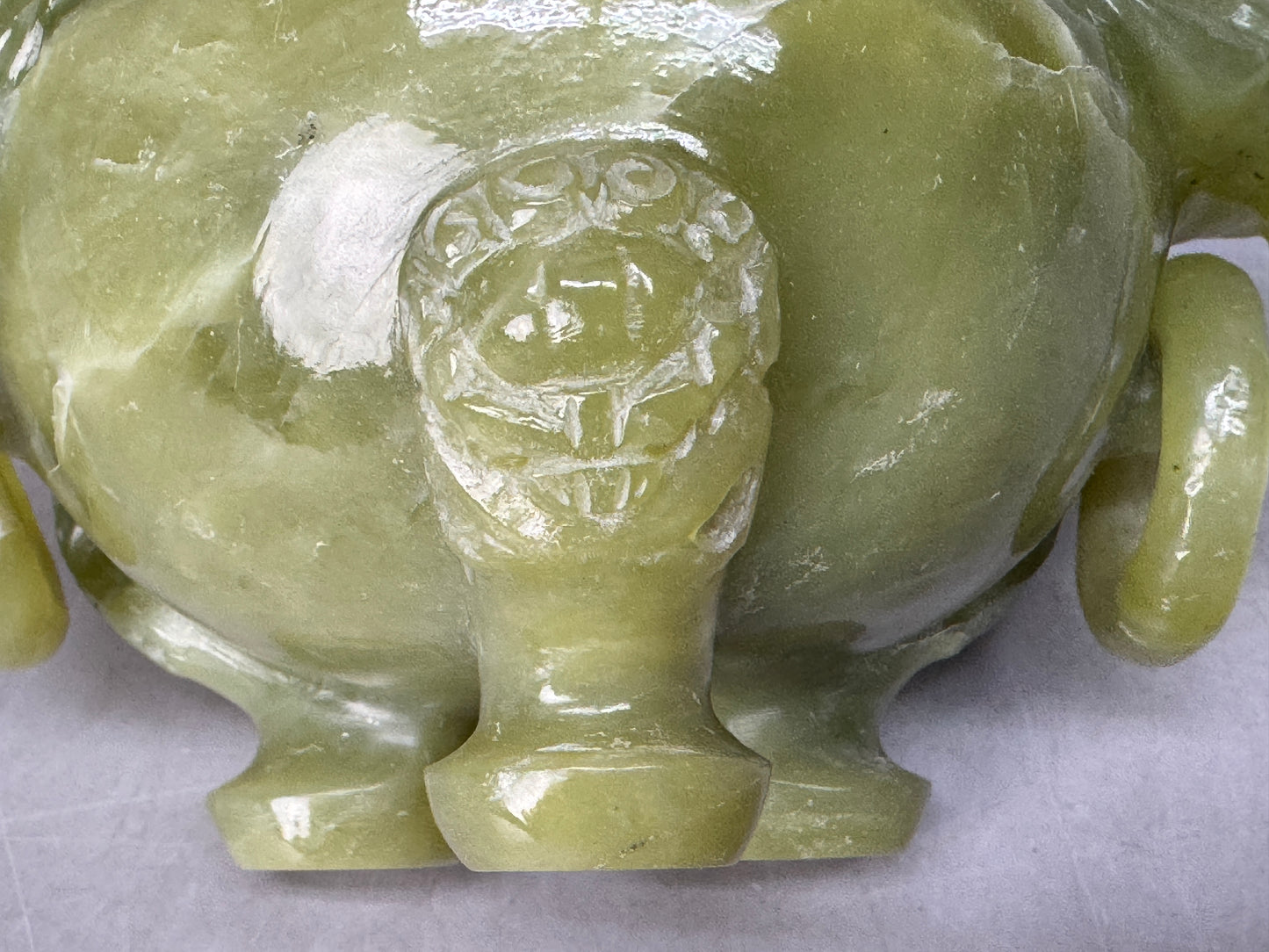 Y8783 KOURO Greenstone box Jade China art antique fragrance incense burner aroma