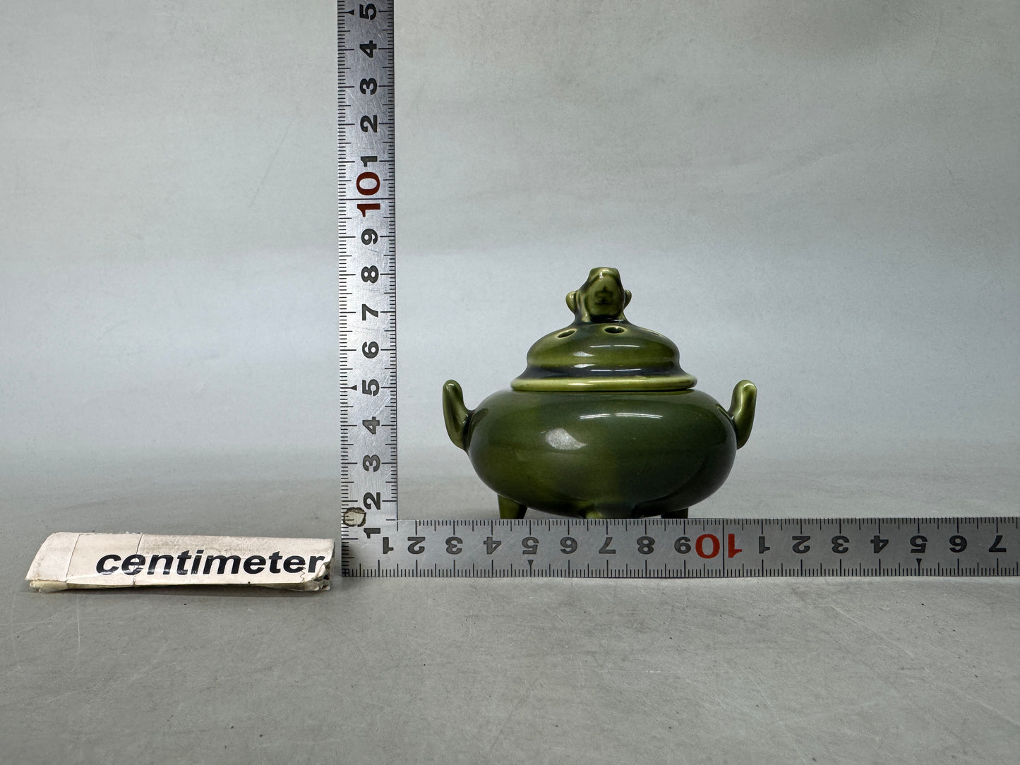 Y8785 KOURO Oribe-ware signed Japan antique fragrance incense burner aroma
