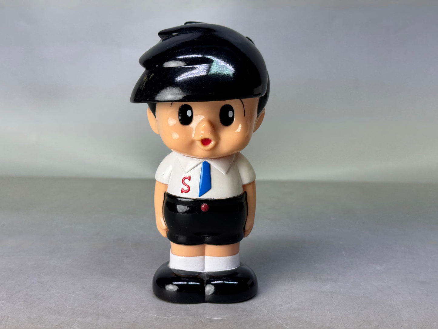 Y8808 NINGYO Boy soft vinyl doll piggy bank Japan antique figurine collectible