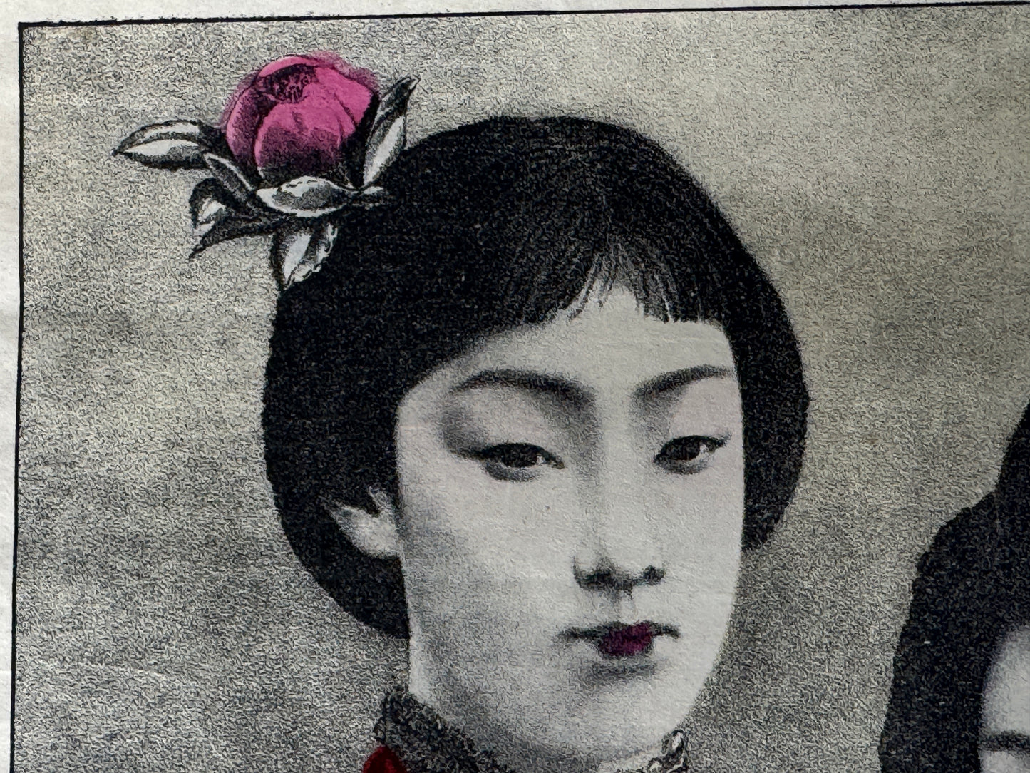 Y8815 LITHOGRAPH Blooming Beauty Meiji Restoration Japan Ukiyoe antique interior
