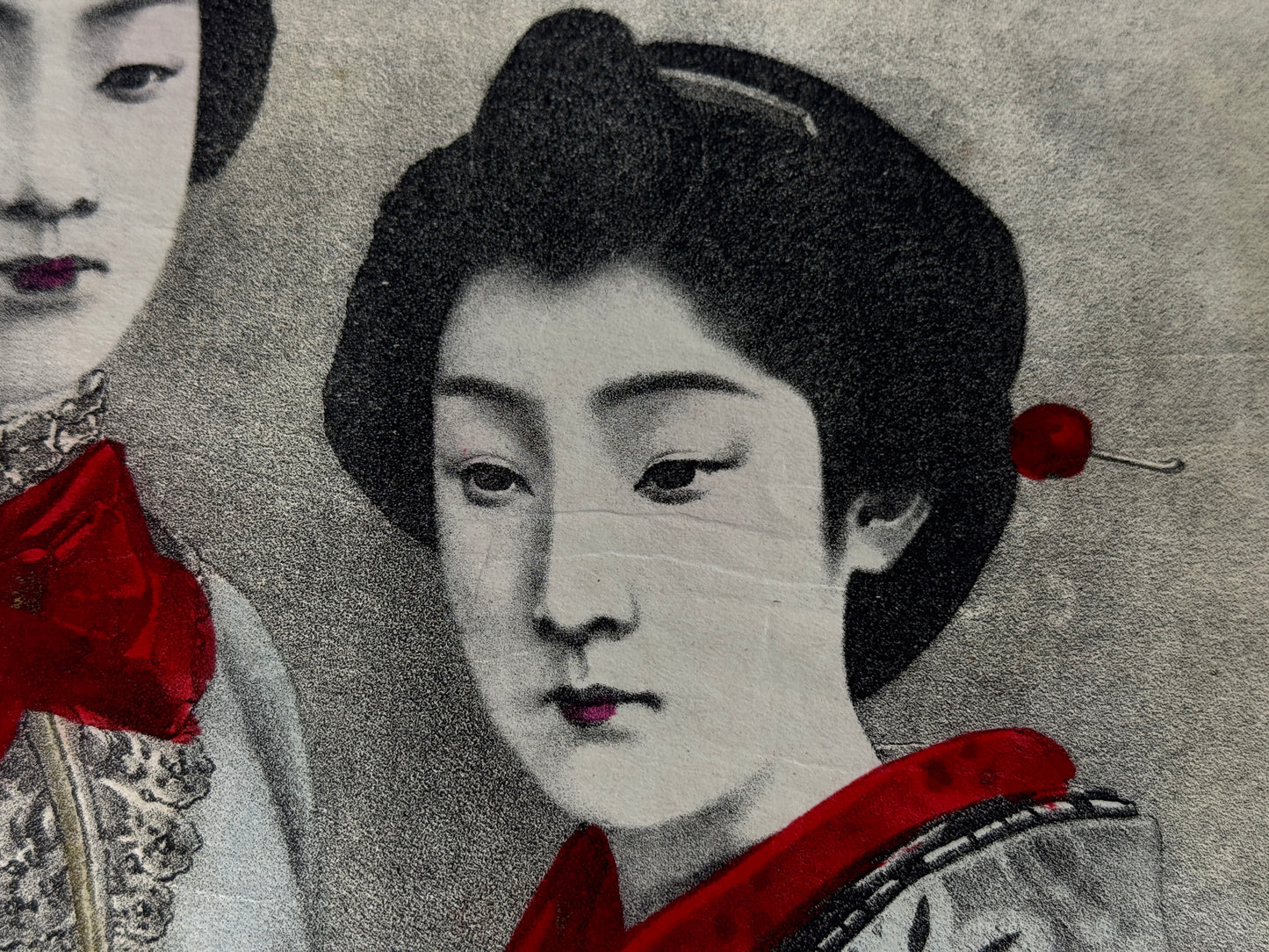 Y8815 LITHOGRAPH Blooming Beauty Meiji Restoration Japan Ukiyoe antique interior