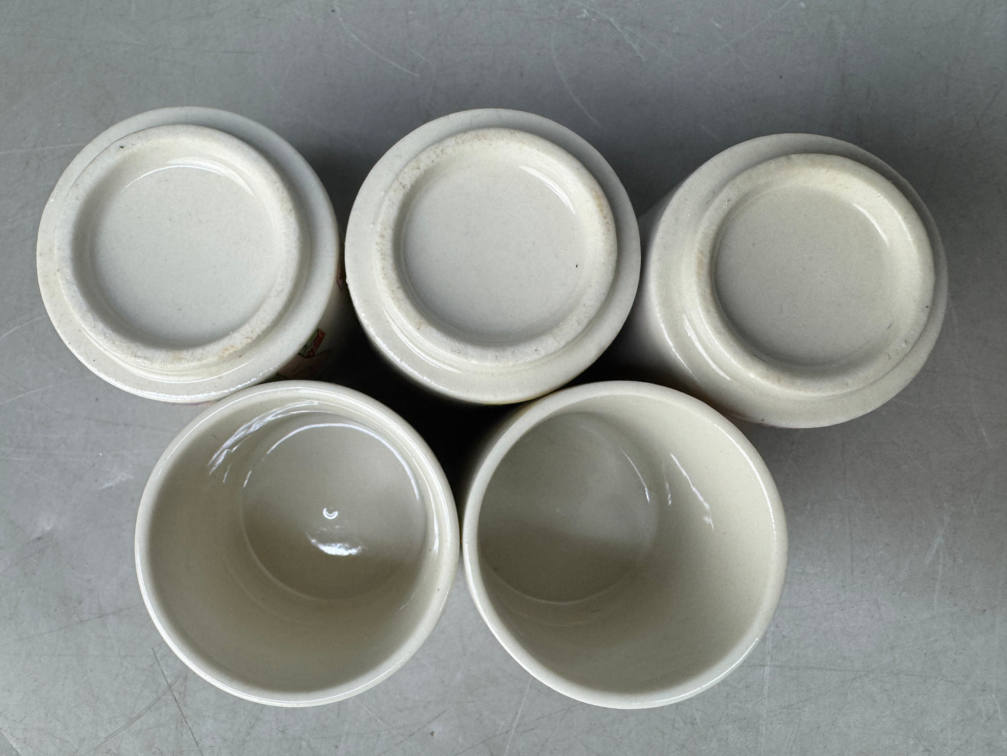 Y8843 CHAWAN Kutani-ware sake cup set of 5 box Shunga Japan antique tableware
