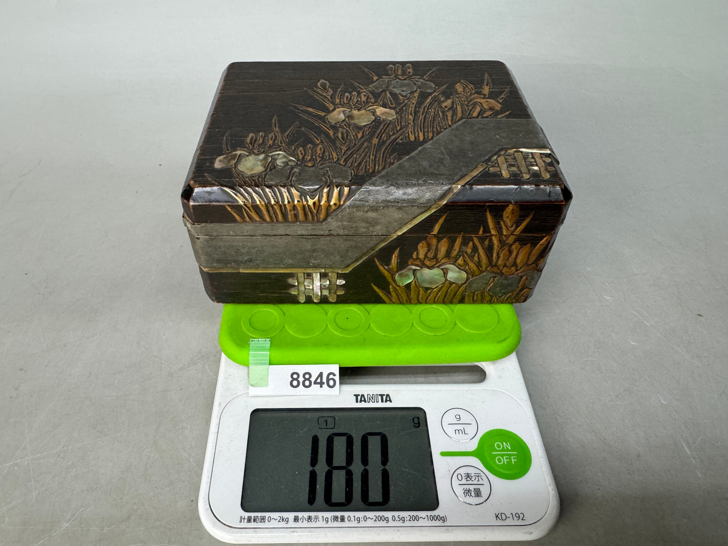 Y8846 BOX Kourin Makie small accessory case Japan antique storage container