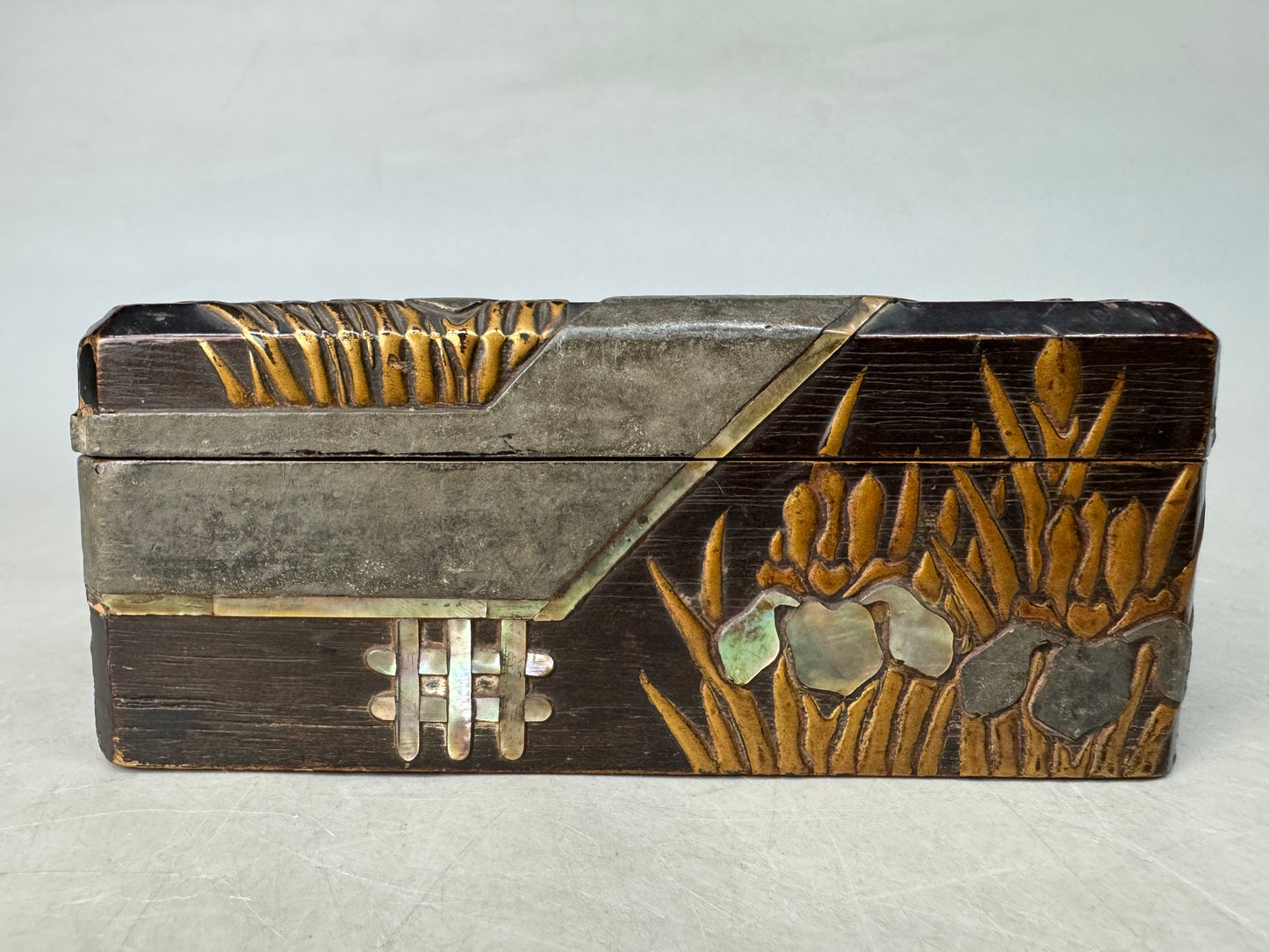 Y8846 BOX Kourin Makie small accessory case Japan antique storage container