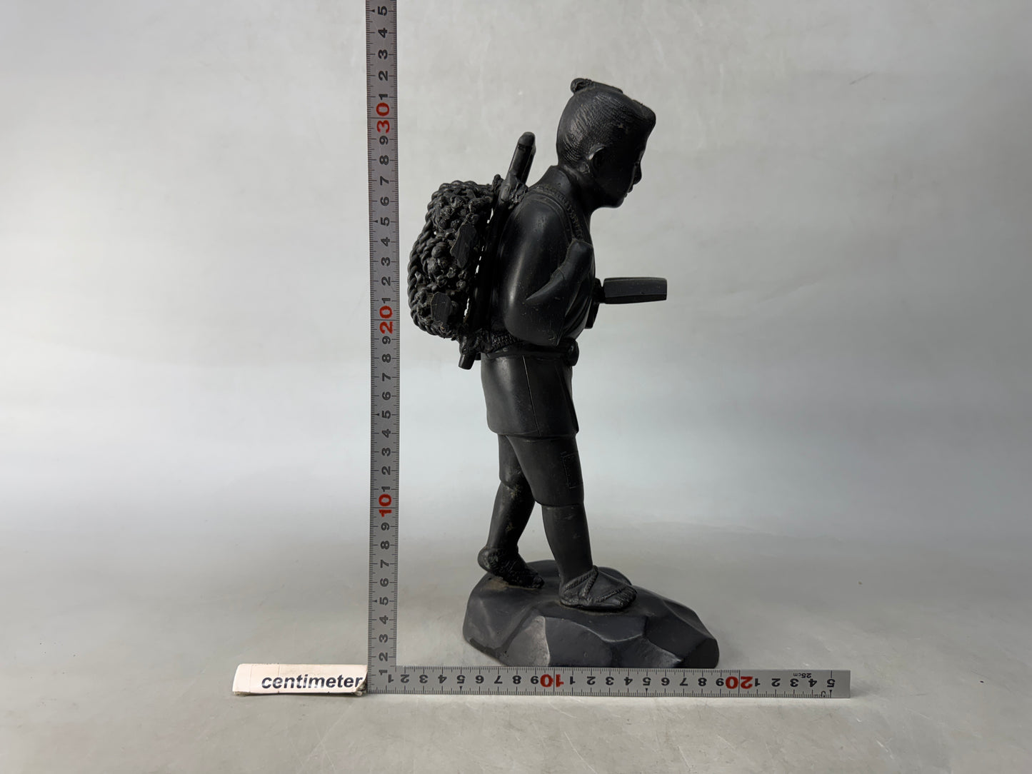 Y8872 STATUE Ninomiya Kinjiro figurine metal bronze Japan antique interior