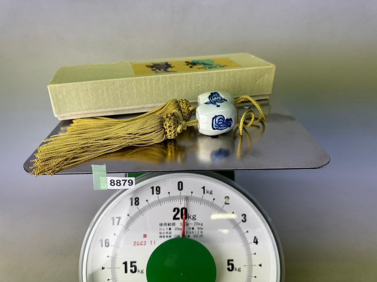 Y8879 FUCHIN Shino-ware box Japan kakejiku Hanging Scroll Weight decor interior