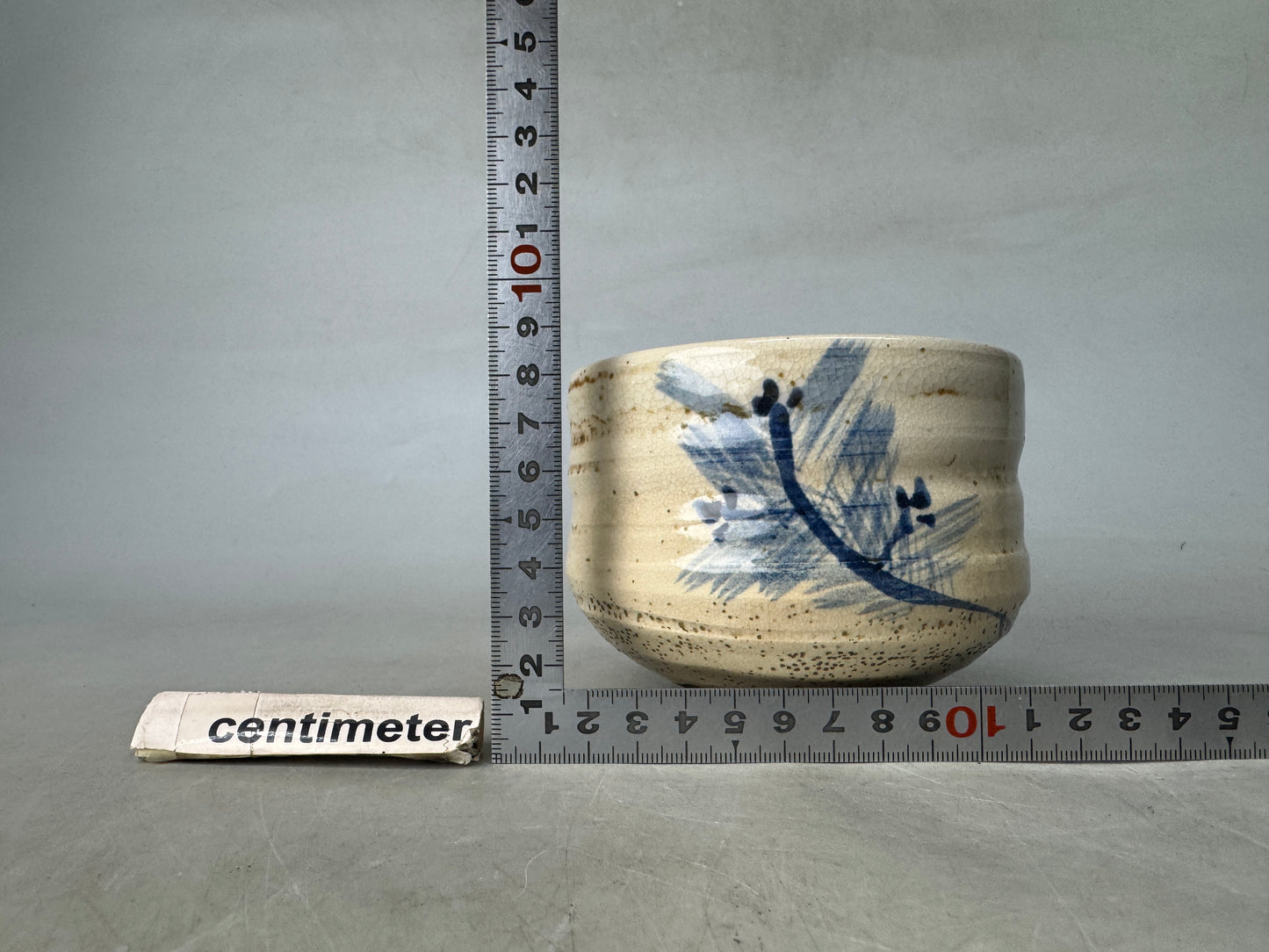 Y8886 CHAWAN Mino-ware painted bowl signed Japan antique tea ceremony pottery