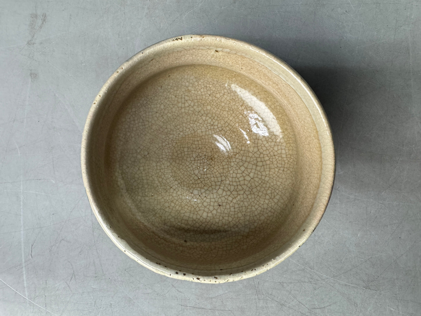Y8893 CHAWAN Mino-ware painted bowl signed Japan antique tea ceremony pottery
