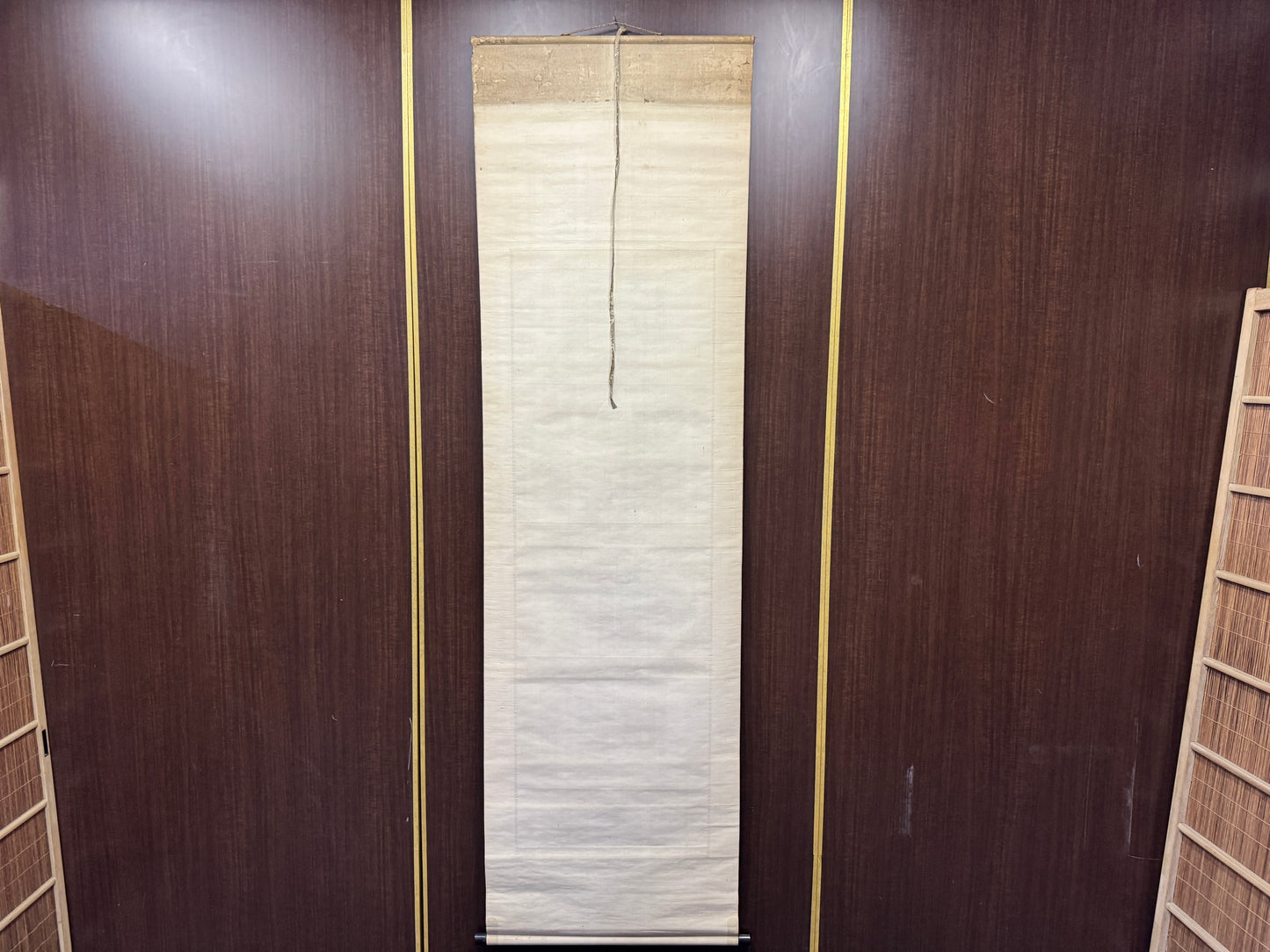 Y8899 KAKEJIKU Blue-green landscape signed Japan antique hanging scroll interior
