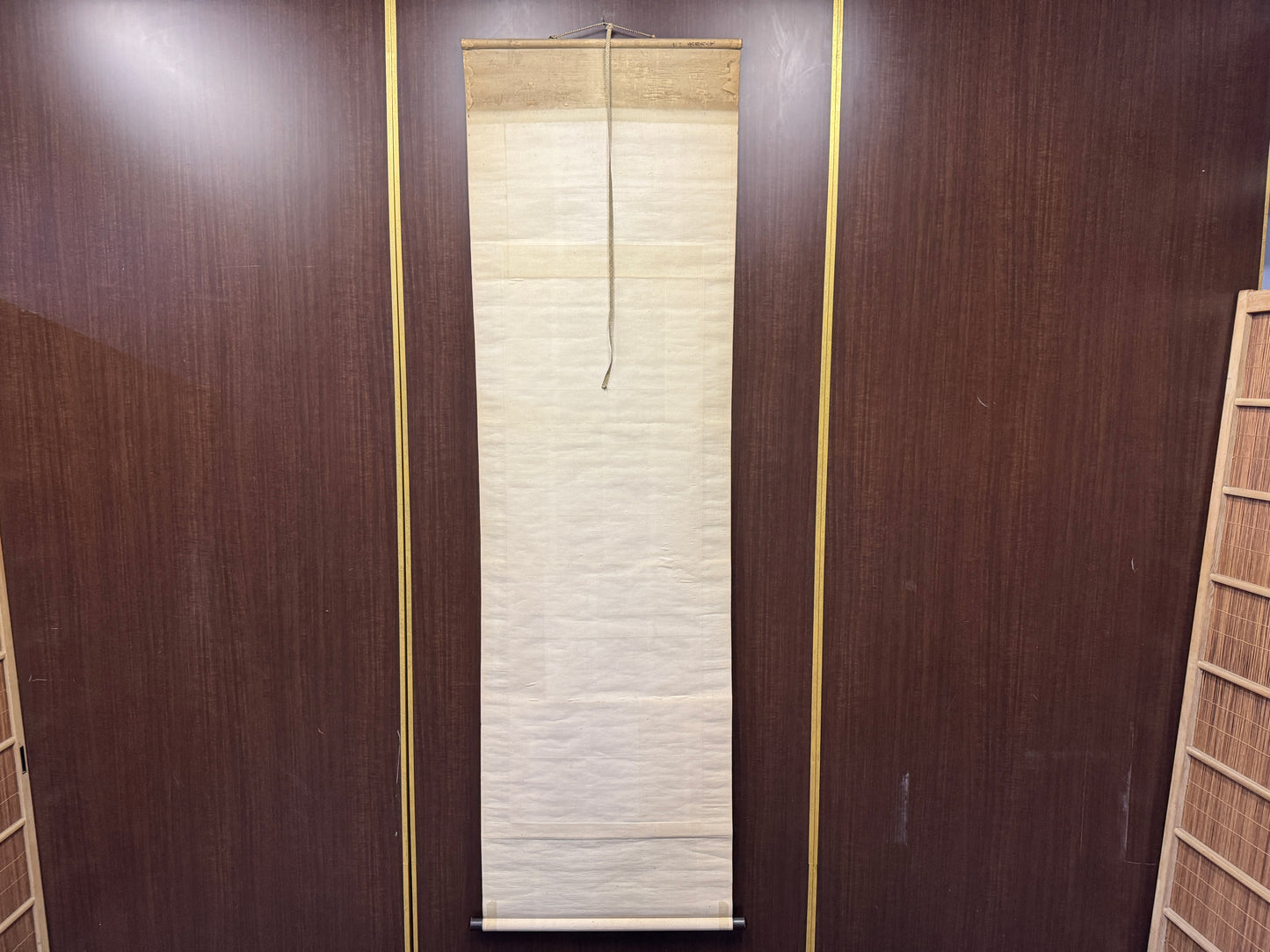 Y8900 KAKEJIKU Ebisu Daikoku signed Japan antique hanging scroll interior decor