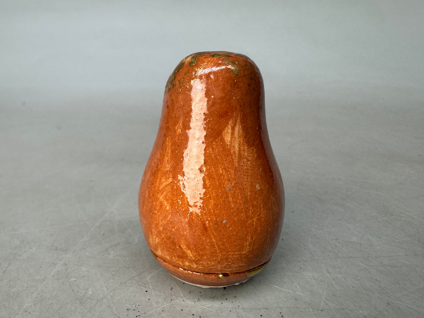 Y8901 BOX Raku-ware Daruma signed box kintsugi Japan antique incense case aroma