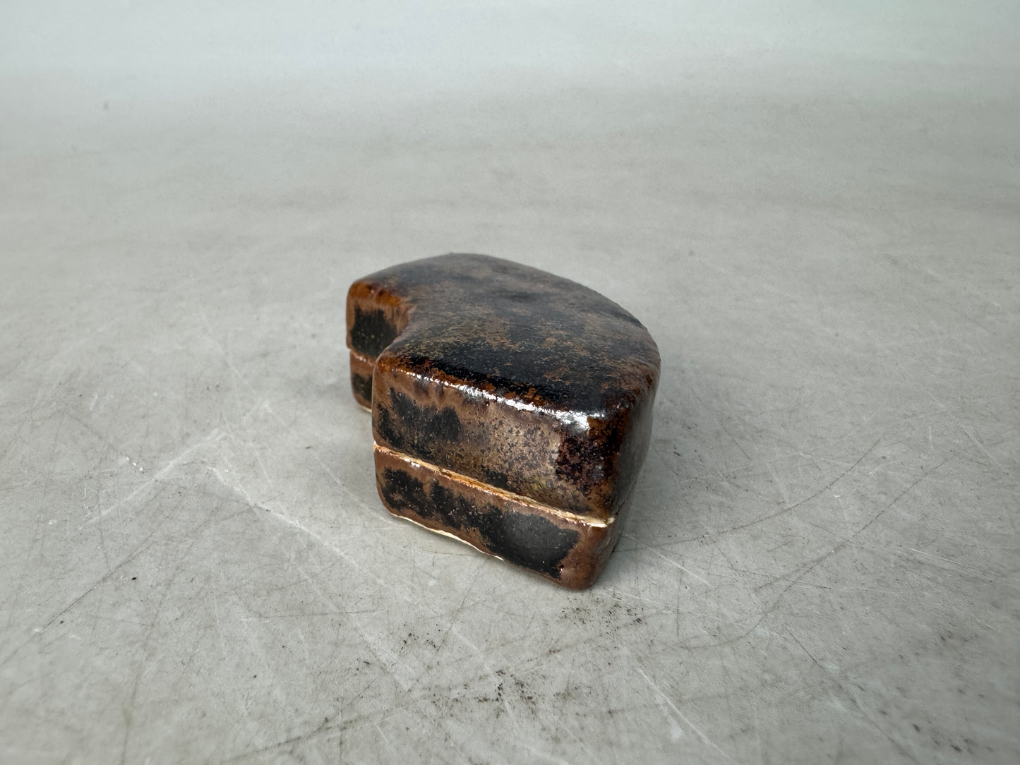 Y8902 BOX Seto-ware signed box Japan antique incense holder case fragrance aroma
