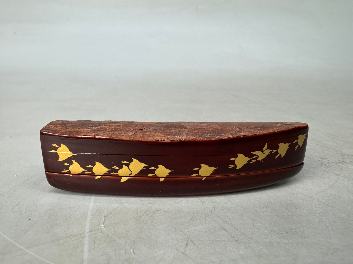 Y8903 BOX Chidori Makie signed box Japan antique incense holder fragrance aroma