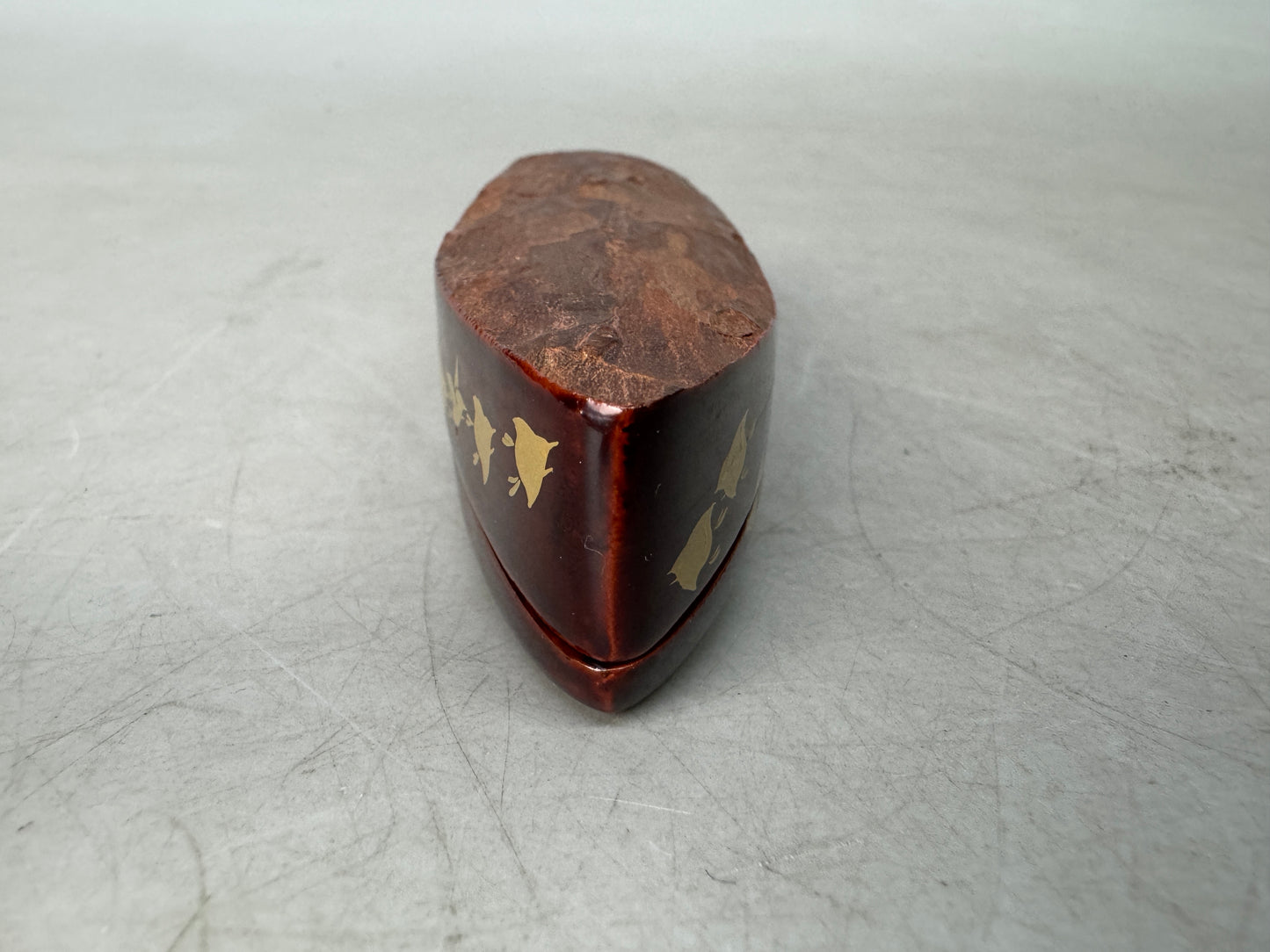 Y8903 BOX Chidori Makie signed box Japan antique incense holder fragrance aroma