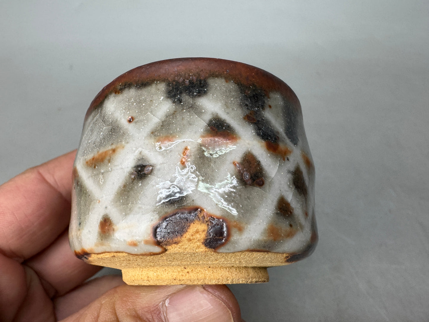 Y8909 CHAWAN Mino-ware Sake cup set of 3 signed box Japan antique tableware