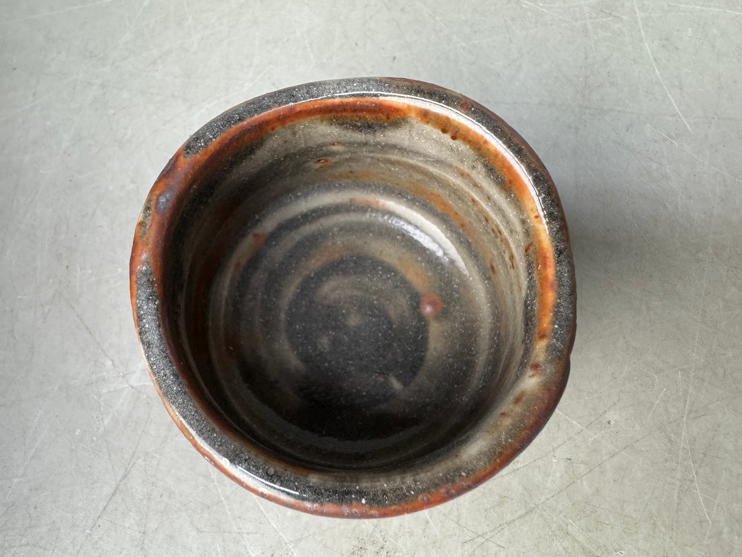Y8909 CHAWAN Mino-ware Sake cup set of 3 signed box Japan antique tableware