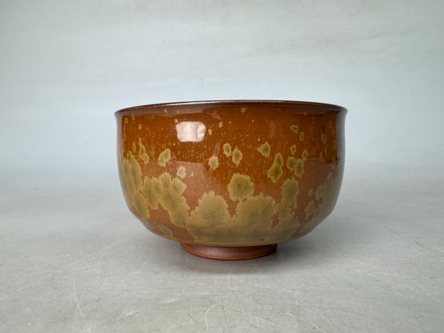 Y8919 CHAWAN Seto-ware gold crystal bowl signed box Japan antique tea ceremony