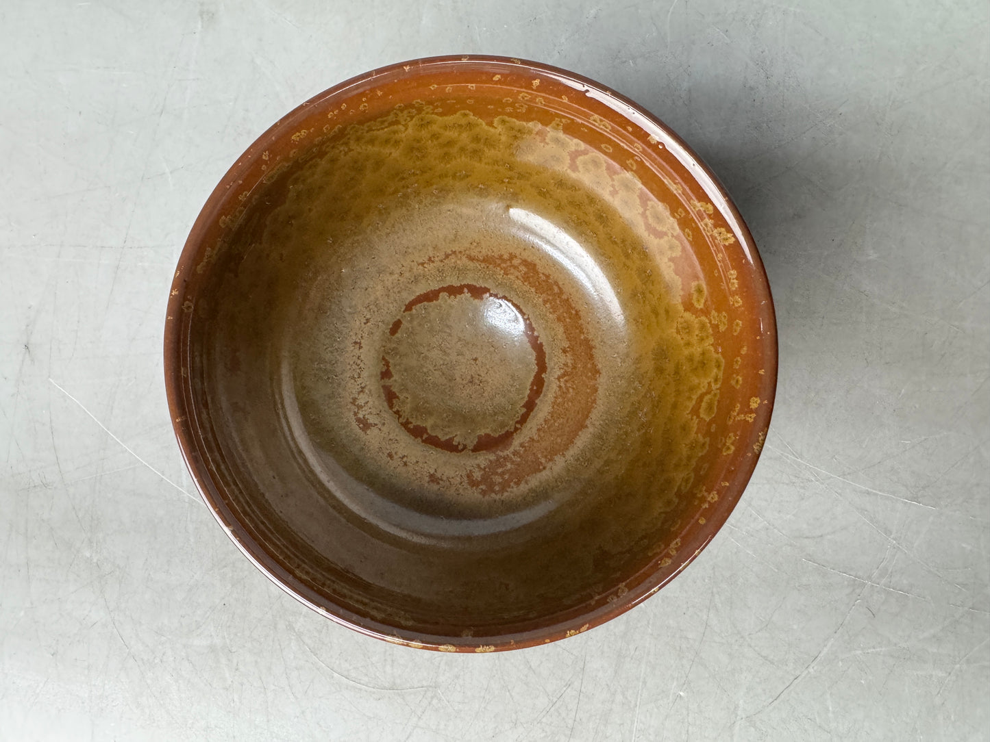 Y8919 CHAWAN Seto-ware gold crystal bowl signed box Japan antique tea ceremony