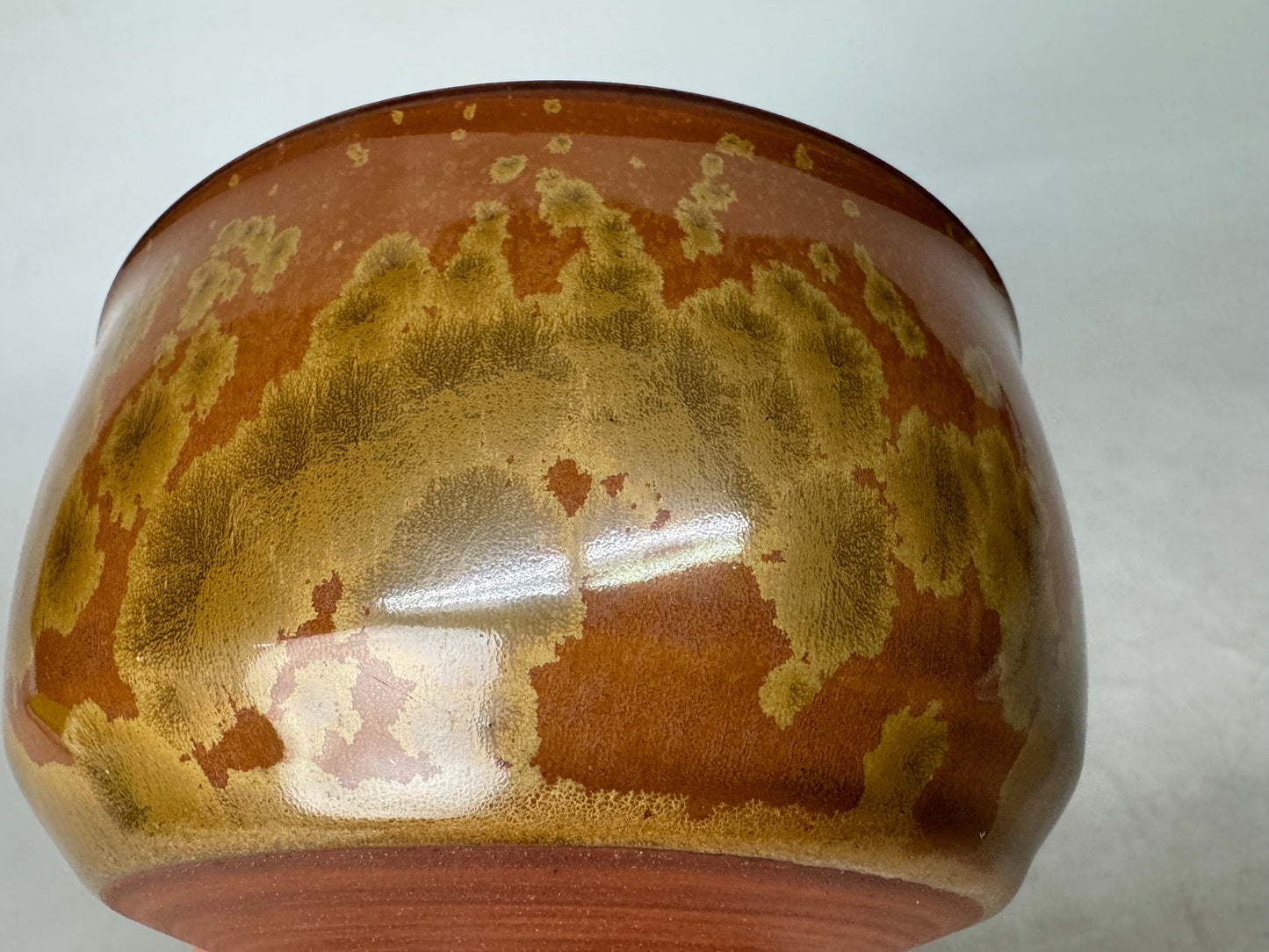 Y8919 CHAWAN Seto-ware gold crystal bowl signed box Japan antique tea ceremony