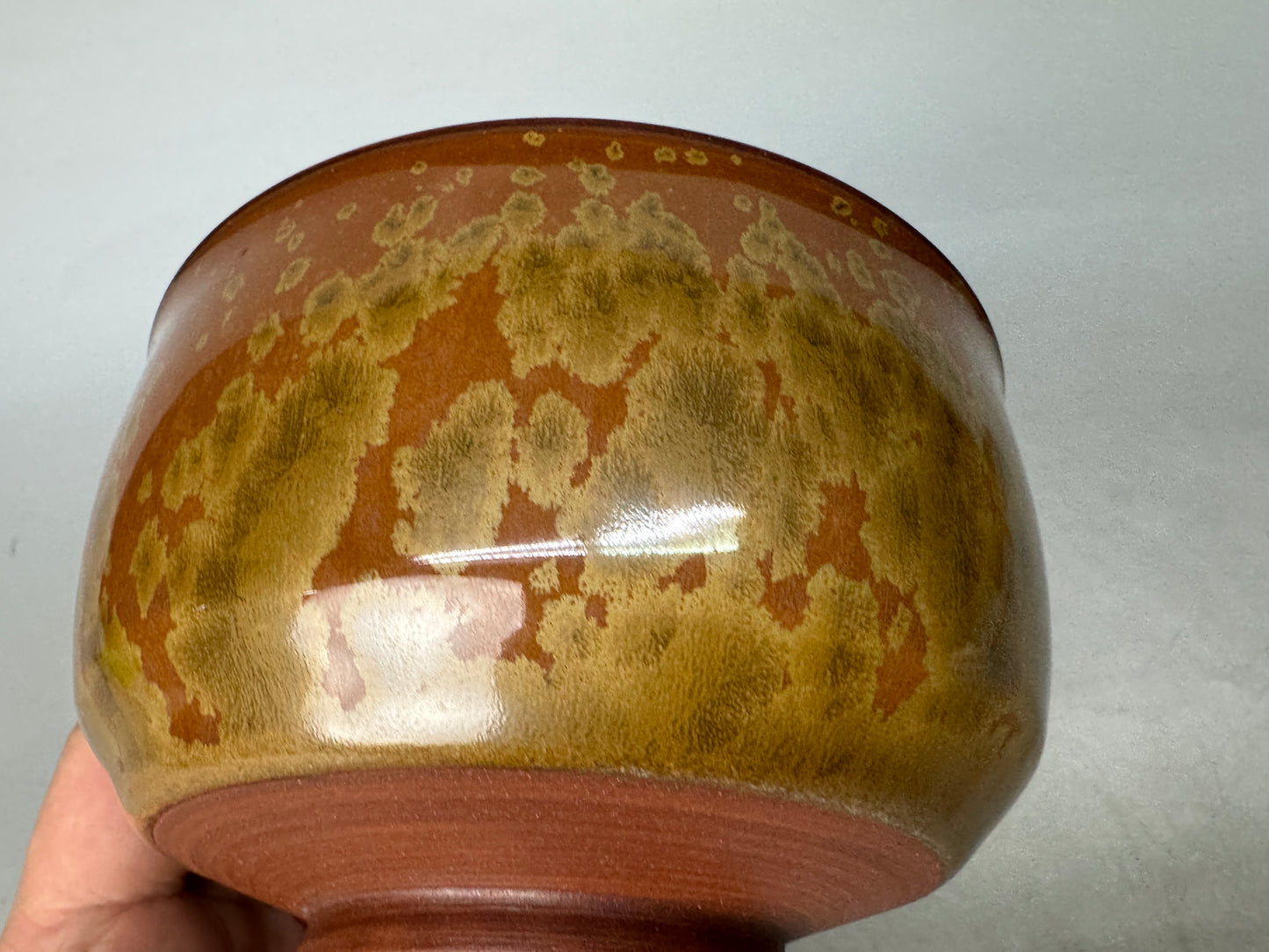 Y8919 CHAWAN Seto-ware gold crystal bowl signed box Japan antique tea ceremony