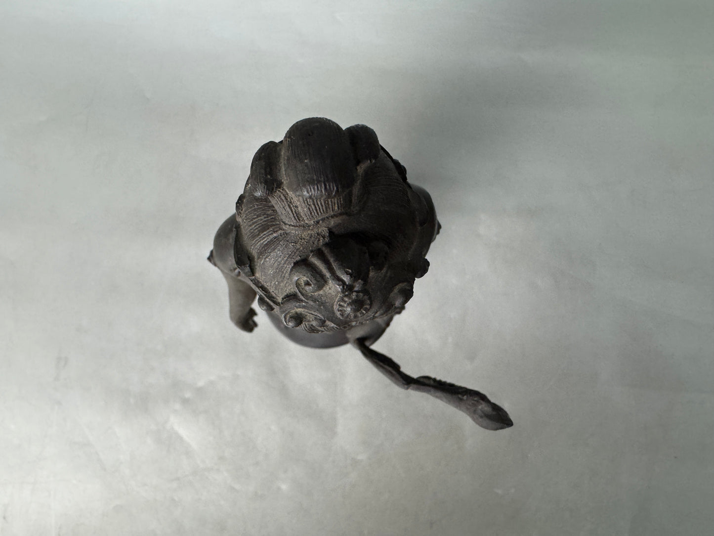 Y8921 STATUE Copper Kannon figure figurine signed Japan antique interior decor
